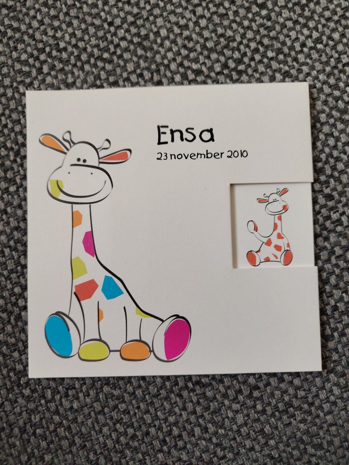 giraffen kaart, Ophalen of Verzenden, 2000 tot heden, Geboortekaartje