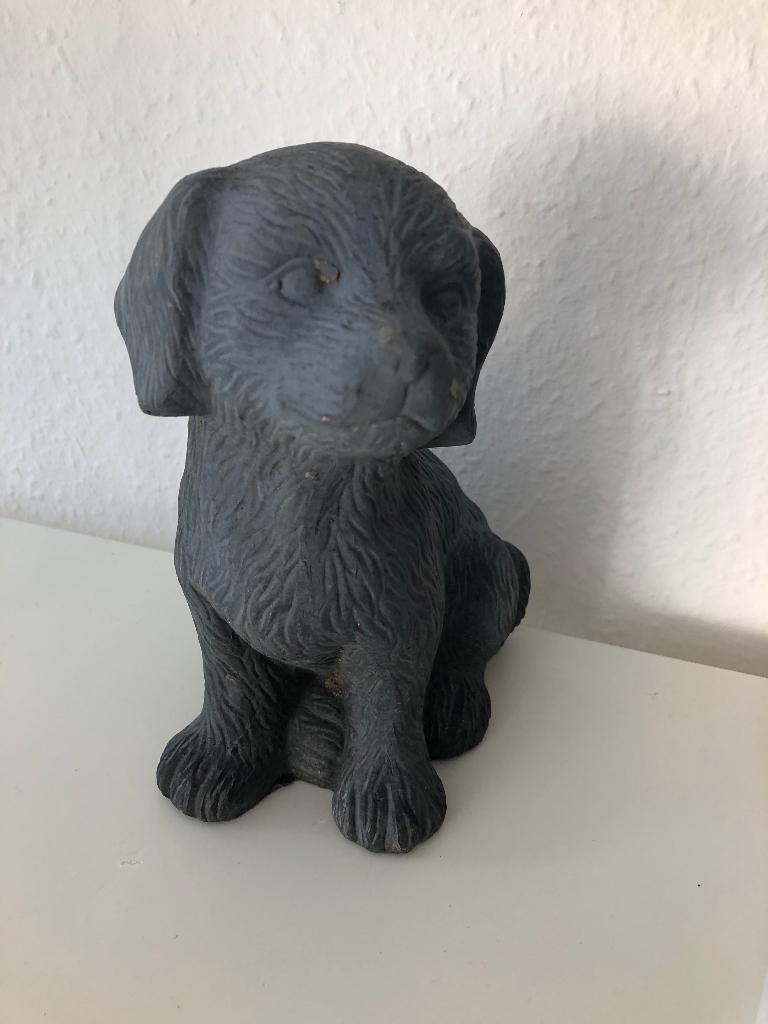 Leuk grijs honden beeldje Nieuw!, Ophalen of Verzenden, Nieuw, Dier