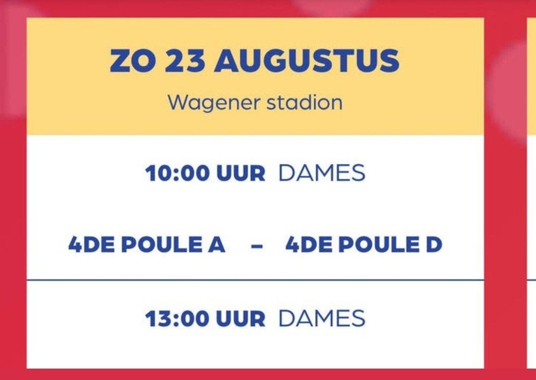 Wk hockey zondag 23 augustus kaartjes gezocht!, Drie personen of meer
