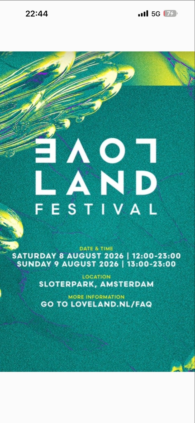 Loveland festival weekend ticket, Eén persoon