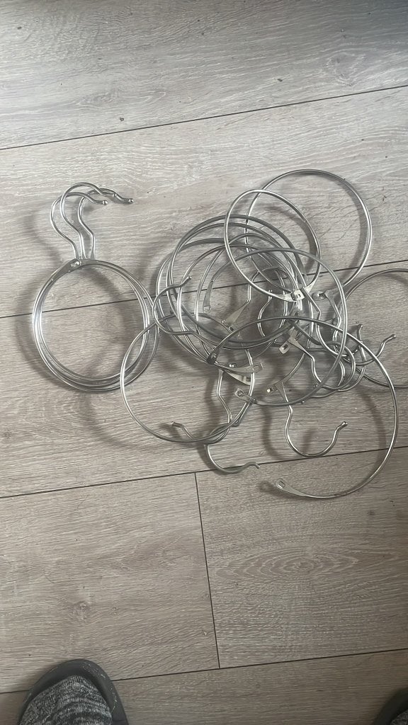 47x Metalen Ringhangers / Sjaalhangers (Chroom) – €50, Ophalen of Verzenden, Gebruikt