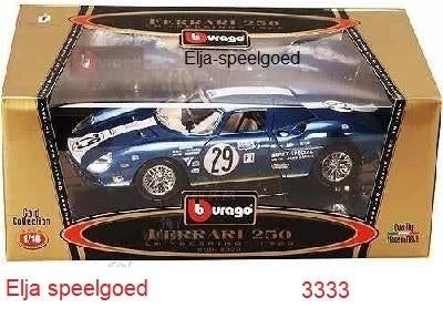 Bburago 3333 Ferrari 1:18 250 LM Sebring 1965 Blauw, Hobby en Vrije tijd, Modelauto's | 1:18, Ophalen of Verzenden, Nieuw, Auto