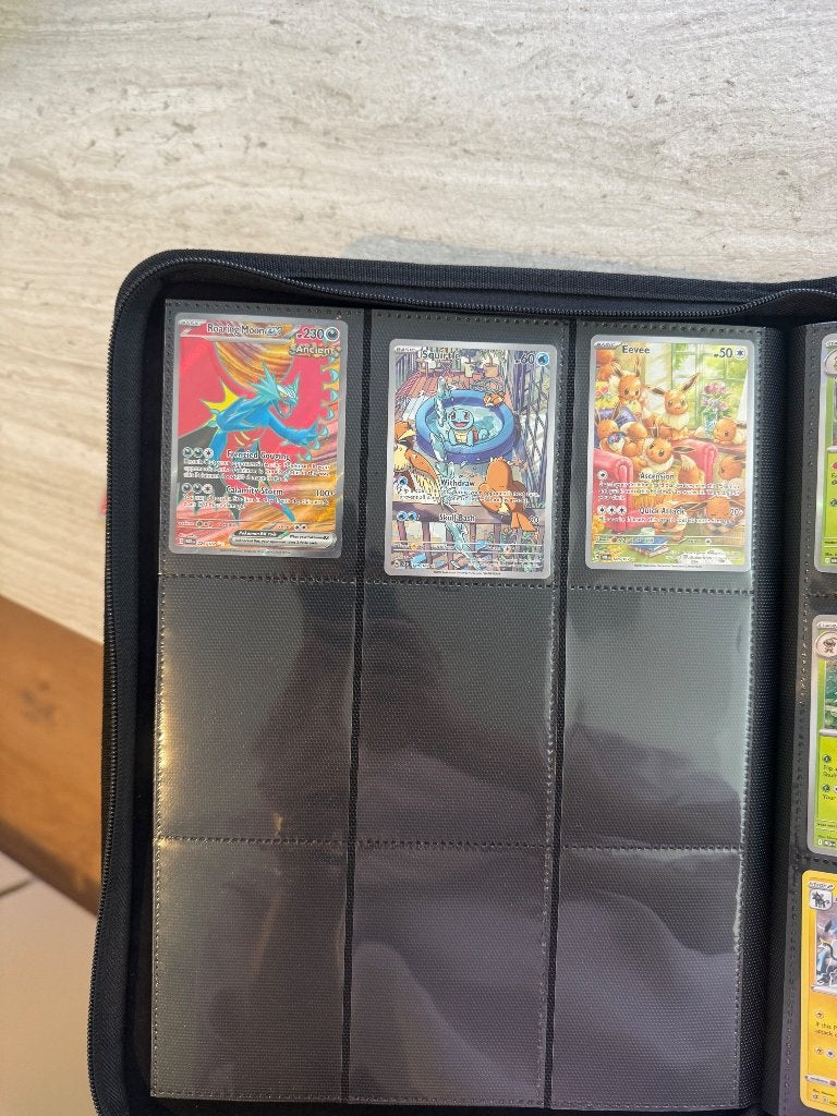 Pokémon kaarten; Eevee, Squirtle & Roaring Moon Ex, Hobby en Vrije tijd, Verzamelkaartspellen | Pokémon, Ophalen, Nieuw, Meerdere kaarten