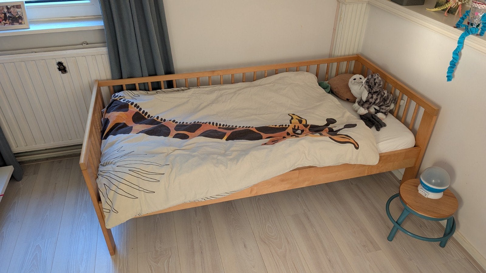 IKEA Gulliver juniorbed met matras en lattenbodem, Gebruikt, 70 tot 85 cm, 160 tot 180 cm, Ophalen