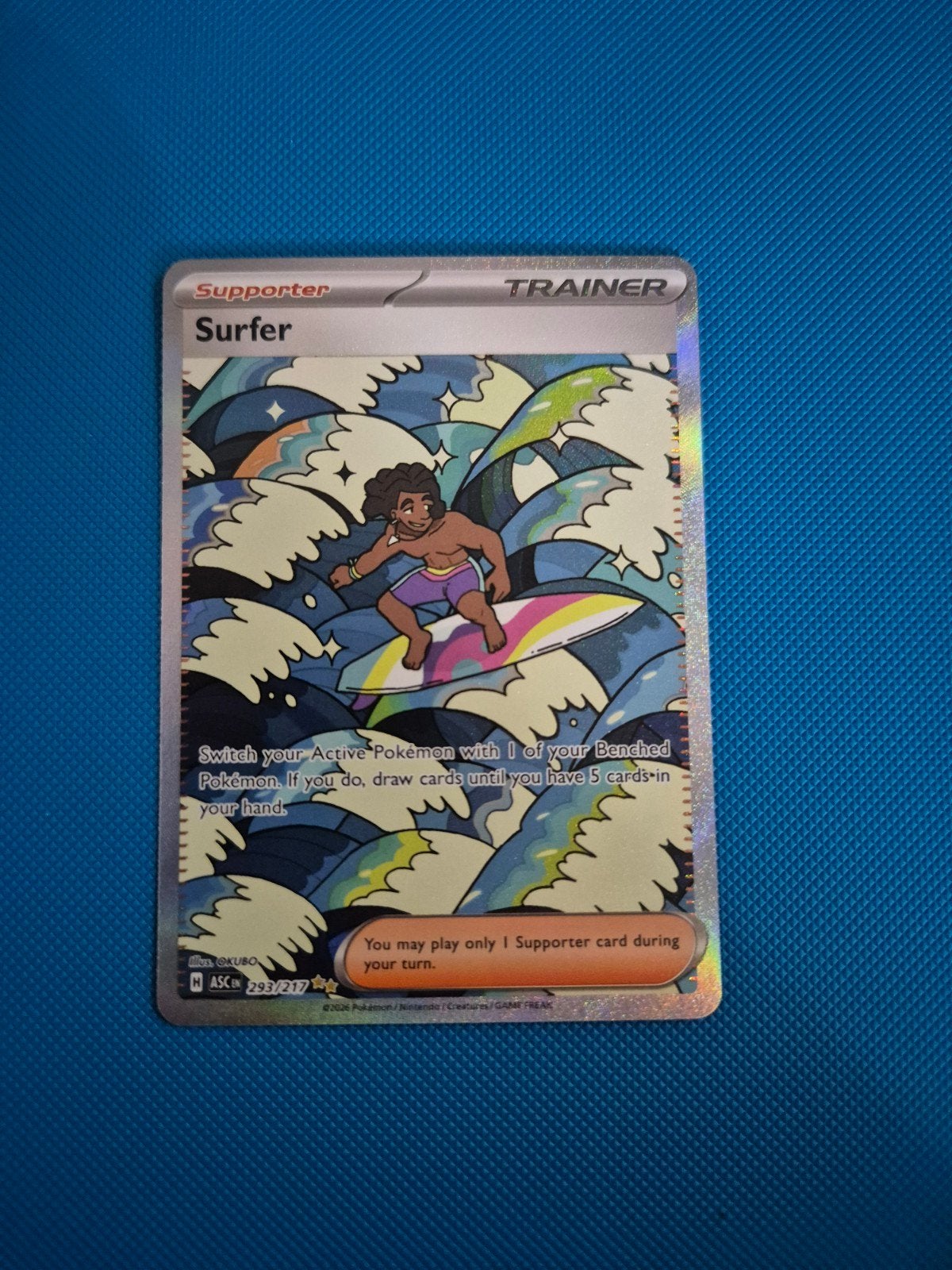 Pokémon TCG Surfer Full Art Trainer Kaart (293/217), Ophalen of Verzenden