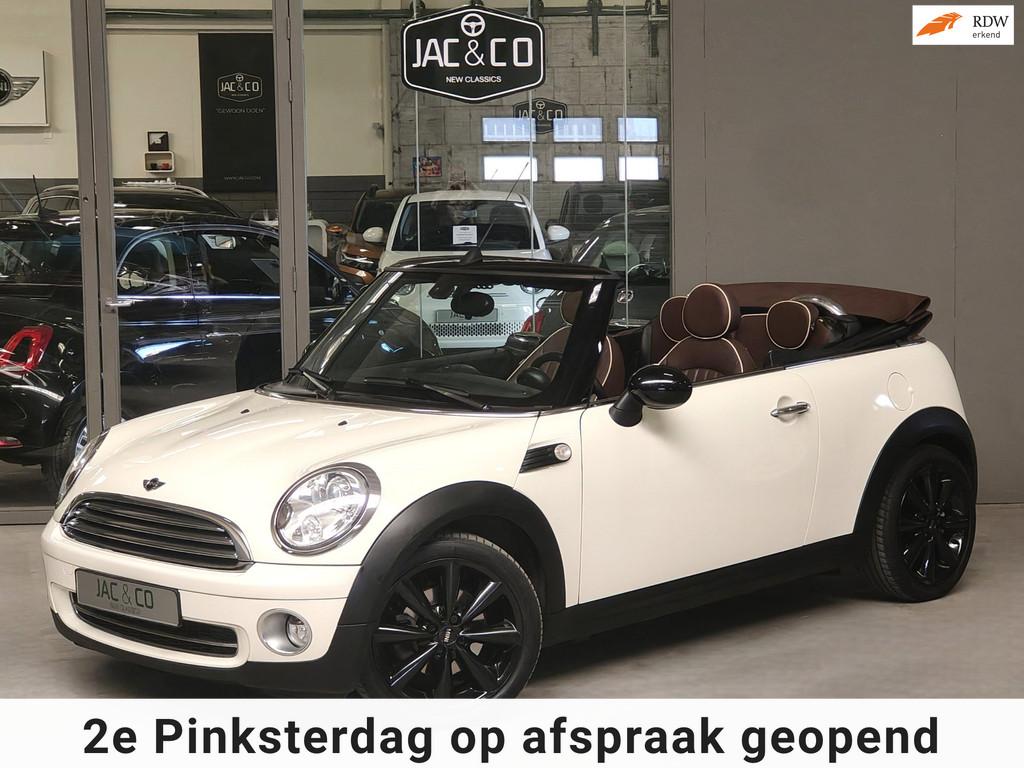 Mini Cabrio 1.6 Cooper Pepper Bruin Leder 100% dealer onderh, Auto's, Voorwielaandrijving, Automatische klimaatregeling, Gebruikt