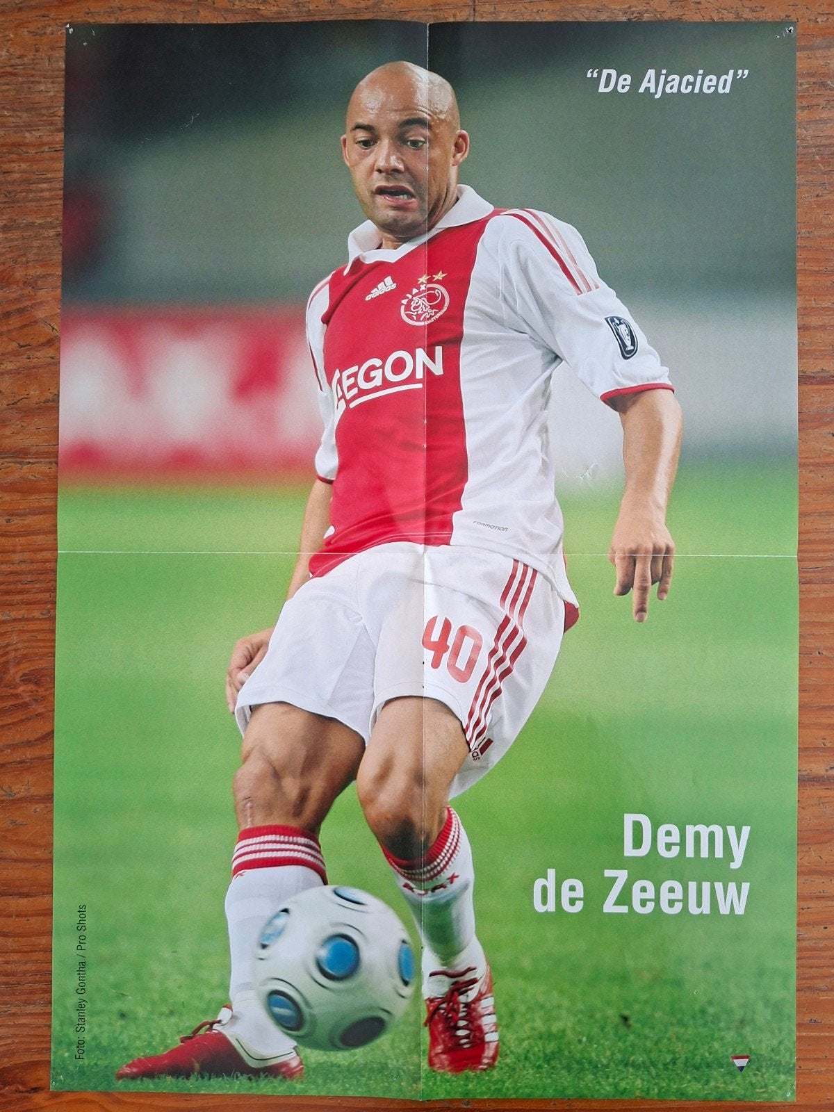 Poster Demy de Zeeuw (Ajax), Ophalen of Verzenden, Zo goed als nieuw, Ajax, Poster, Plaatje of Sticker
