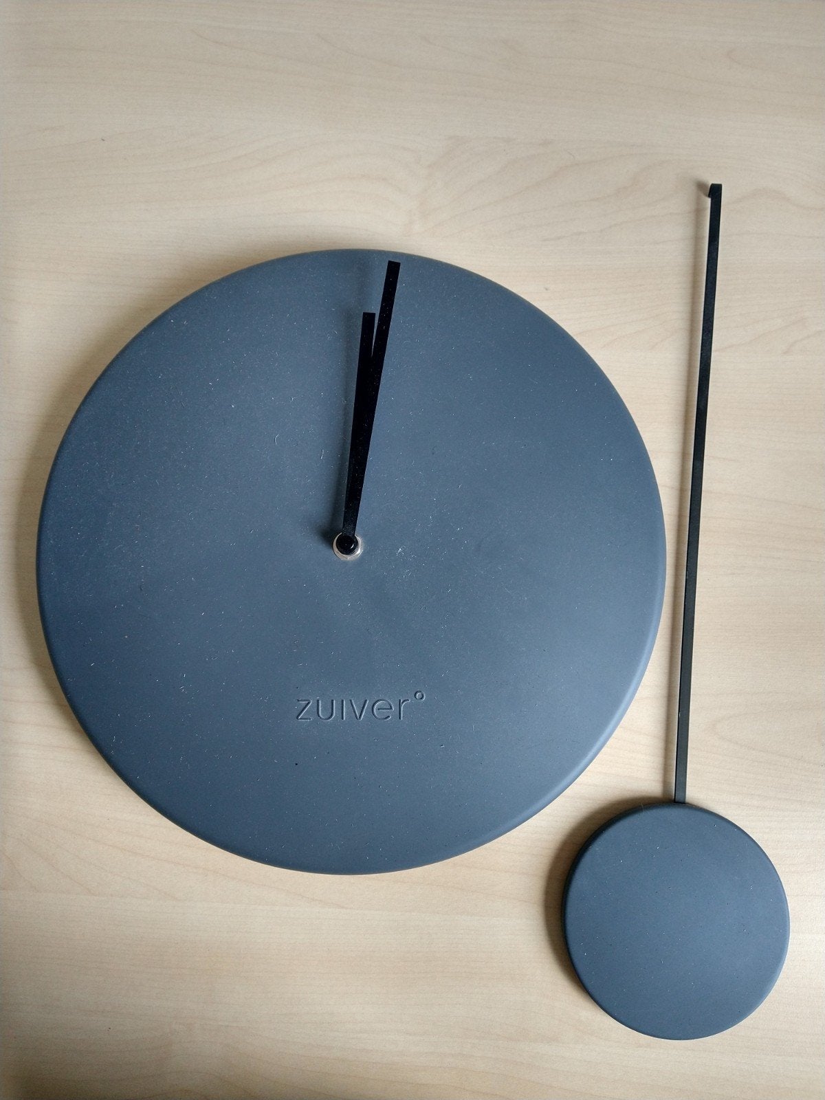 Klok Zuiver grijs, Ophalen, Grijs, Analoog, Werkt op batterijen