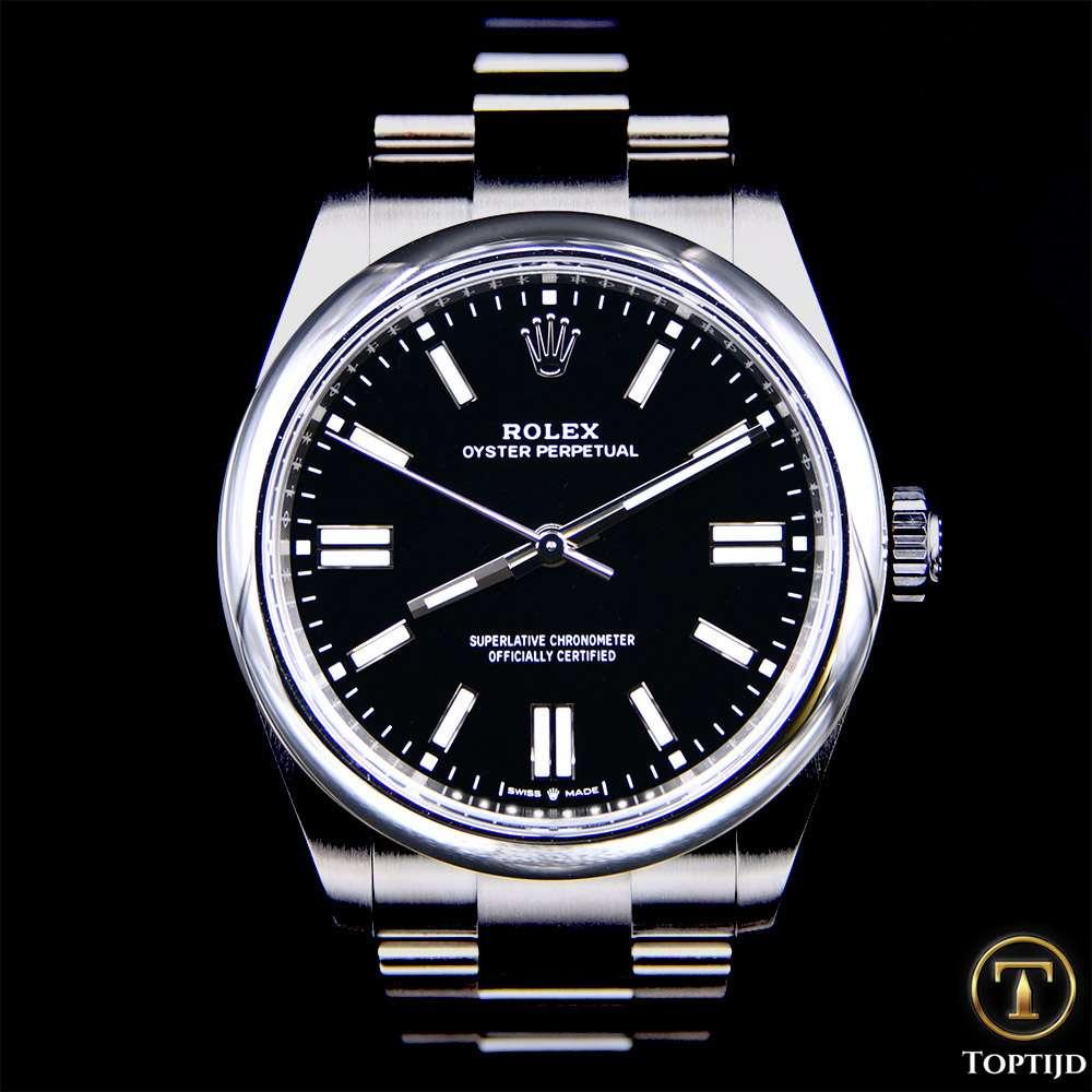 Rolex 134300 Oyster Perpetual 41 Black Dial Fullset 11-2025, Staal, Rolex, Polshorloge, Nieuw
