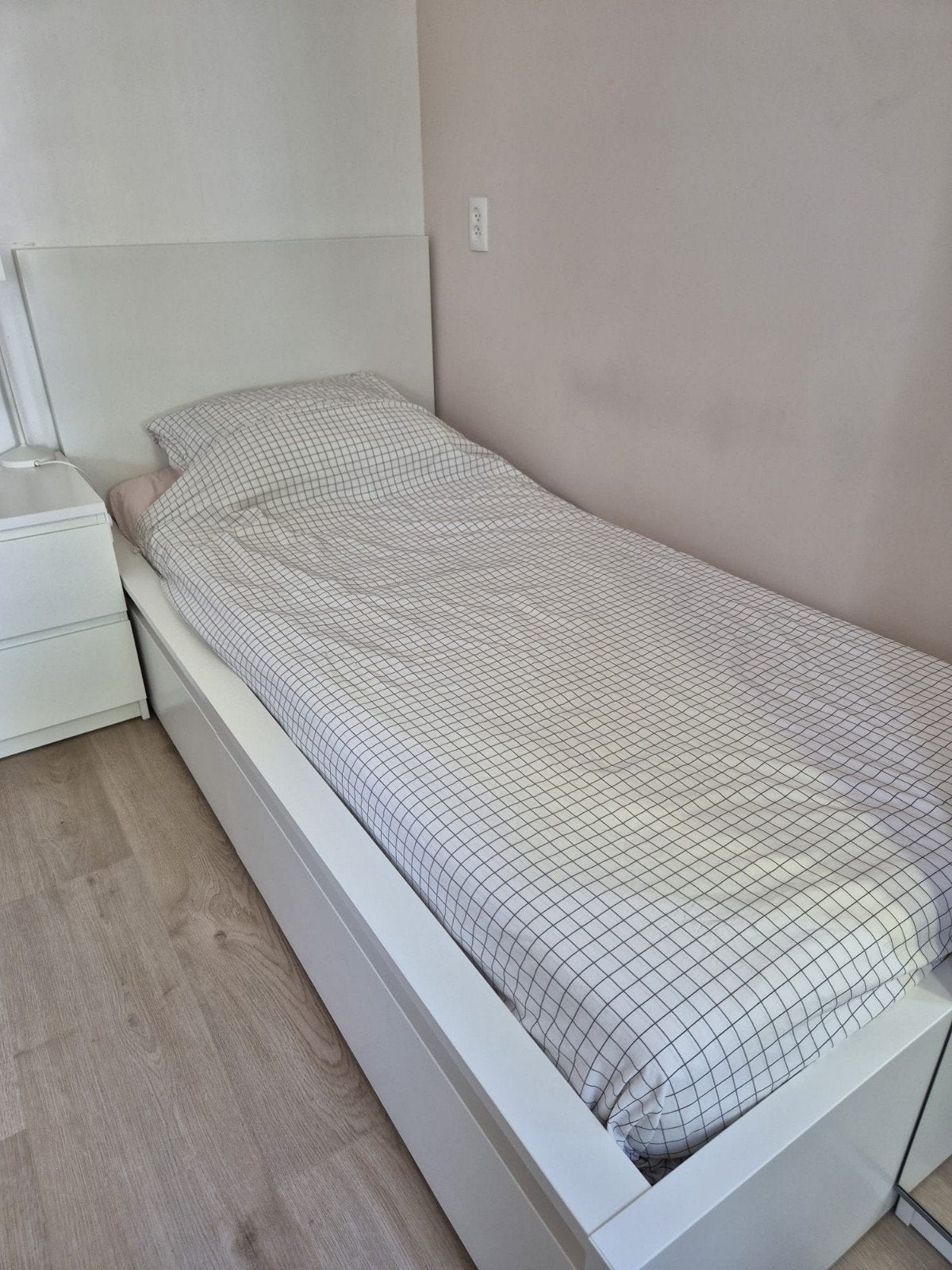 IKEA MALM Eenpersoonsbed met 2 lades, Ophalen, 90 cm, Eenpersoons, Wit