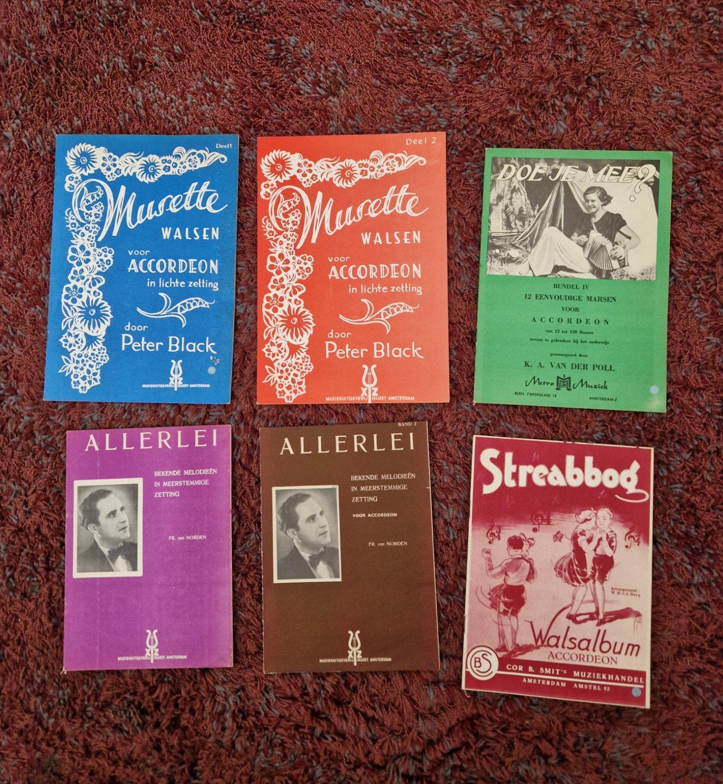 Diverse vintage  Accordeon Muziekboeken -  oa Walsen, Marsen, Muziek en Instrumenten, Bladmuziek, Gebruikt, Klassiek, Overige soorten