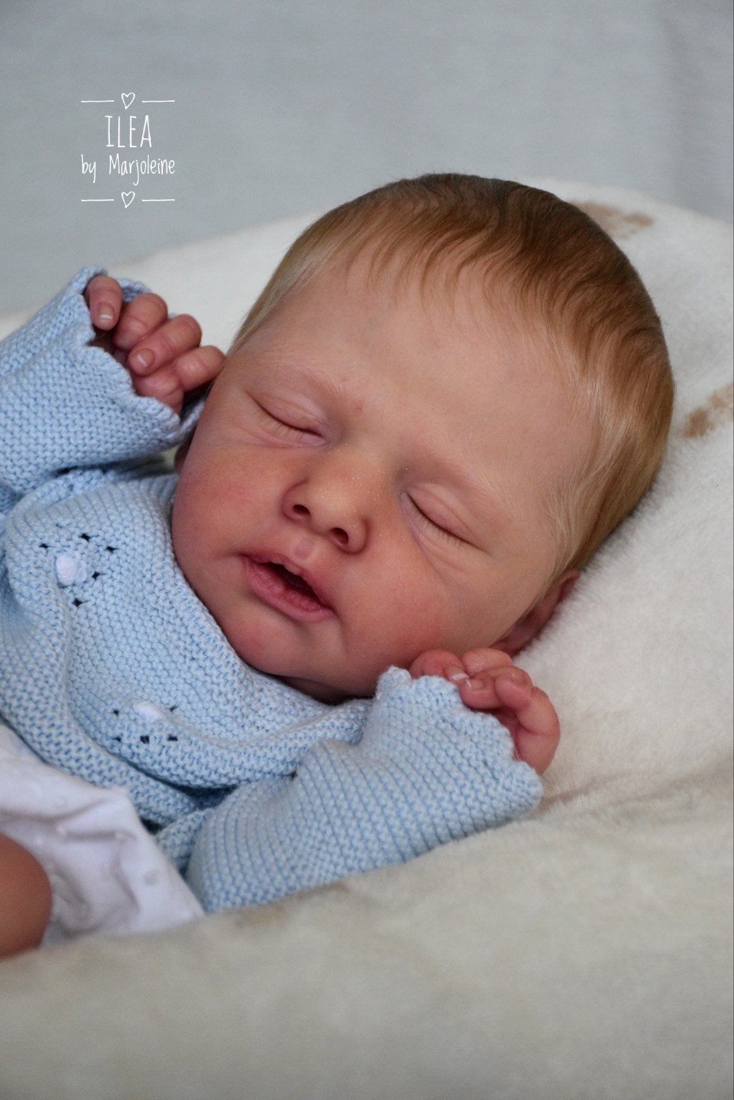 Reborn baby Ilea, Olga Auer, by Marjoleine, Verzamelen, Ophalen of Verzenden, Nieuw, Babypop, Levensecht of Reborn