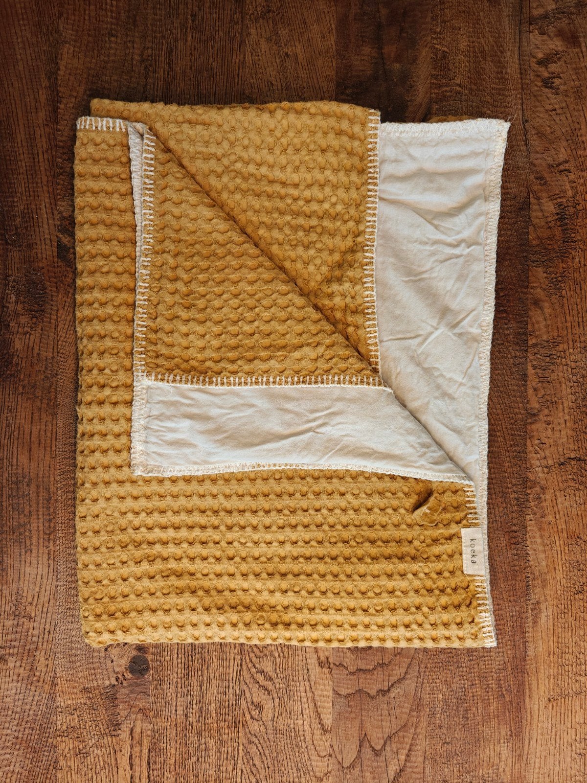 Koeka Wafel Deken Okergeel 0.5 Tog, Ademend, Koeka, Ophalen of Verzenden, Zo goed als nieuw