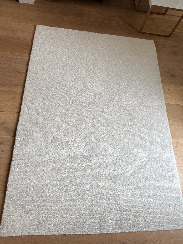 IKEA vloerkleed wol 140x200 ecru/wit, Ophalen, Gebruikt, 100 tot 150 cm, 200 cm of meer