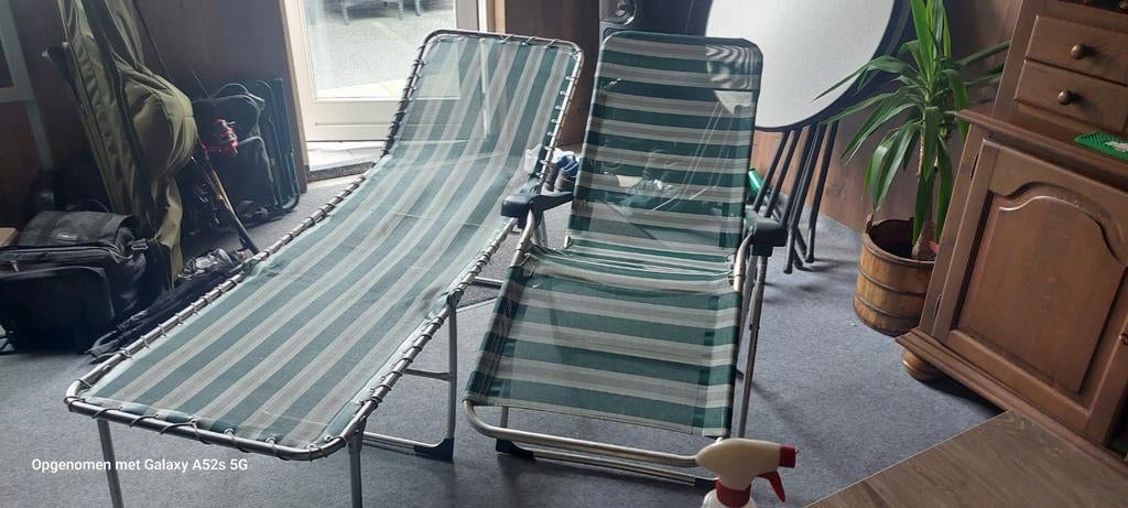 Crespo xl ligbed en Crespo relaxstoel enz, Ophalen, Campingstoel