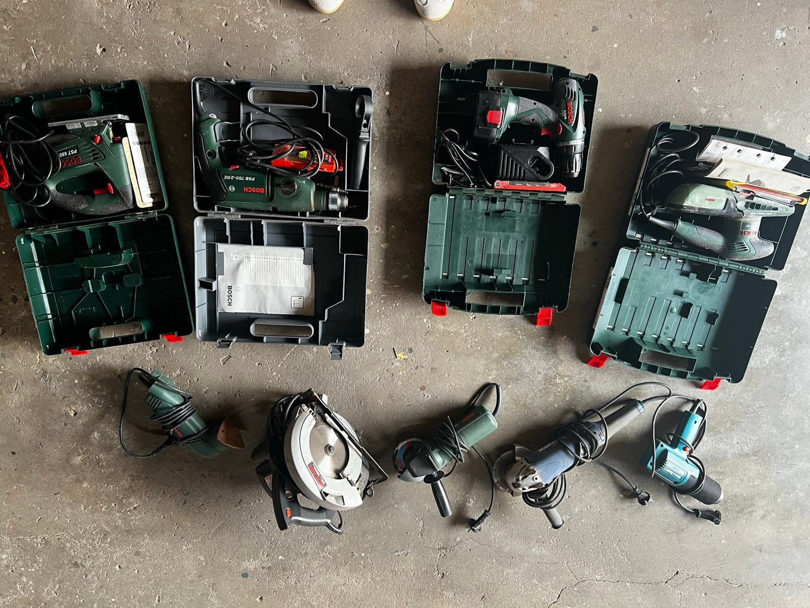 Partij Bosch en andere gereedschappen, Doe-het-zelf en Verbouw, Ophalen of Verzenden, Zo goed als nieuw, Accuboormachine, Bosch