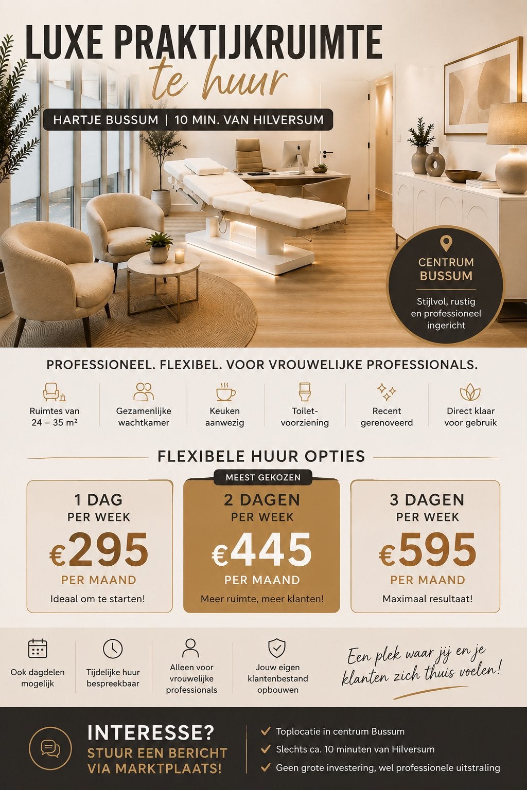 praktijkruimte te huur Centrum Bussum - Ruimte te huur