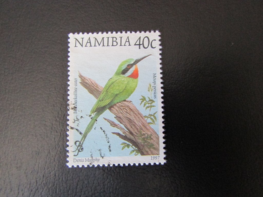 Postzegel Vogel: Groene Bijeneter uit Namibië, Ophalen of Verzenden, Gestempeld, Dier of Natuur