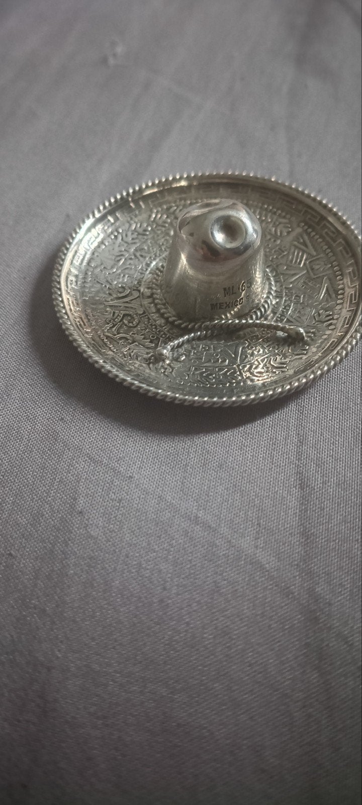 Vintage Zilveren Sombrero Miniatuur - Mexico ML65, Antiek en Kunst, Ophalen of Verzenden