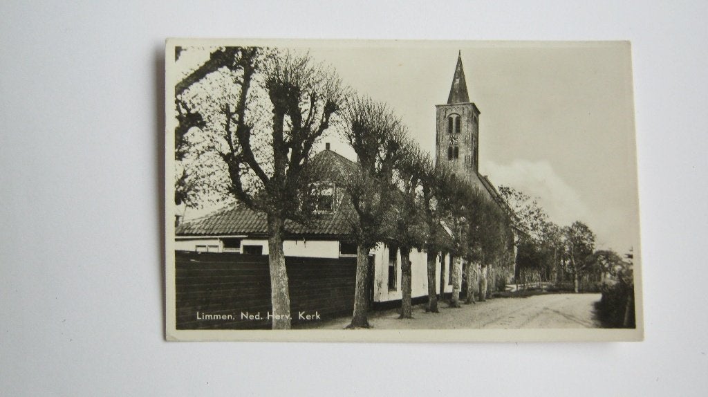 Ansichtkaarten Nederland, TC 7-10 Limmen, Ned. Herv. Kerk, Verzenden, 1940 tot 1960, Gelopen, Noord-Holland
