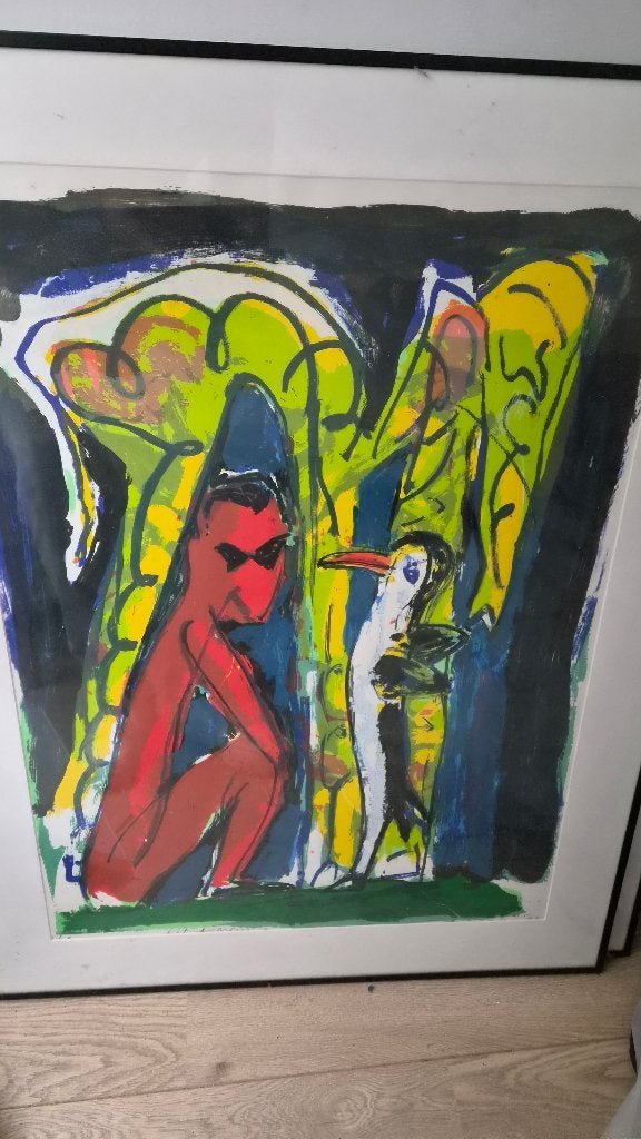 kunst, Antiek en Kunst, Ophalen, Abstract, Dieren, Achter glas