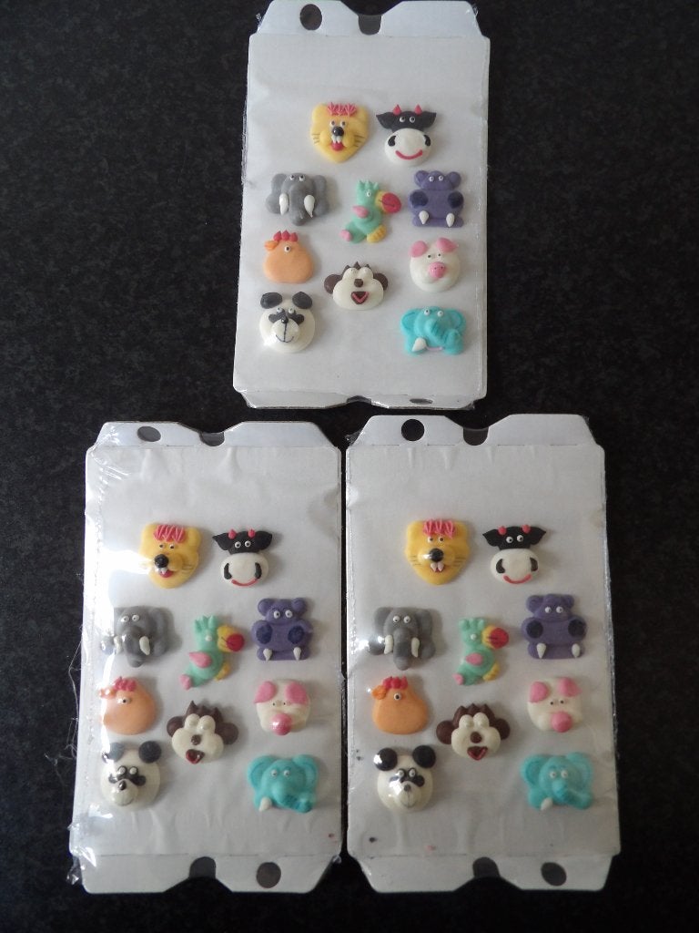 3 dichte pakjes suikerfiguren 10 stuks per pakje Dieren, Hobby en Vrije tijd, Ophalen of Verzenden, Nieuw, Taarten of Cupcakes