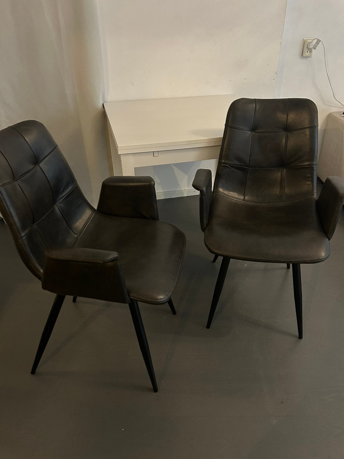 Eetstoelen eettafel stoelen kuipstoelen bruin leer, Ophalen, Zo goed als nieuw, Bruin, Leer