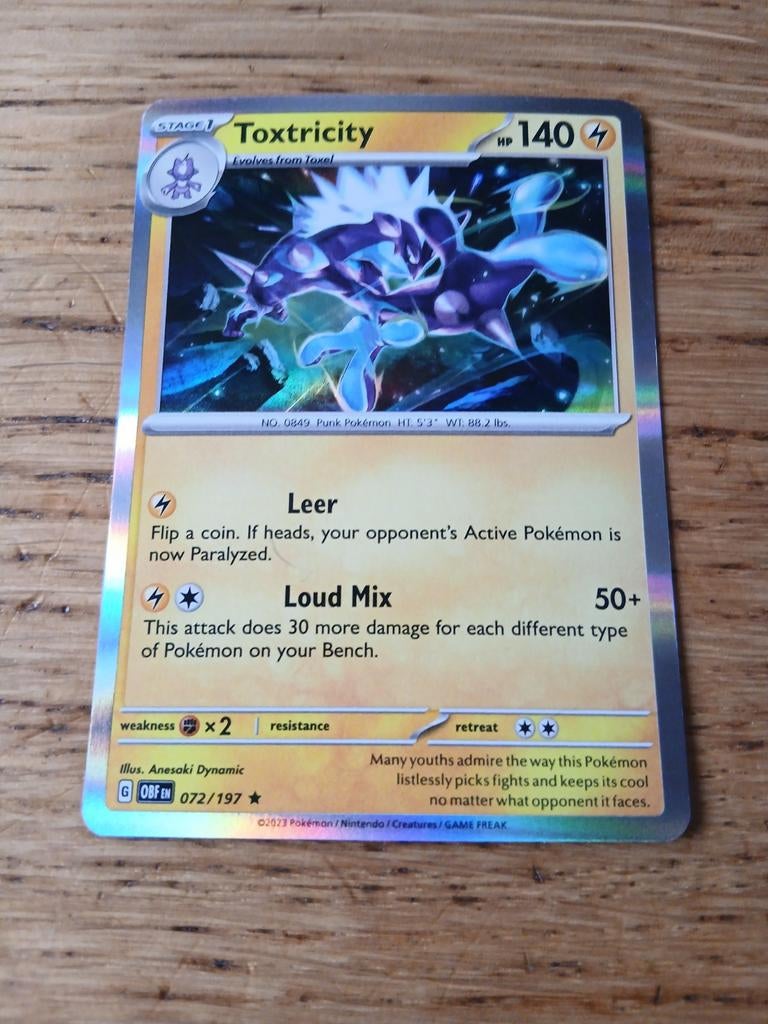 Toxtricity 072/197, Ophalen of Verzenden, Zo goed als nieuw, Losse kaart, Foil