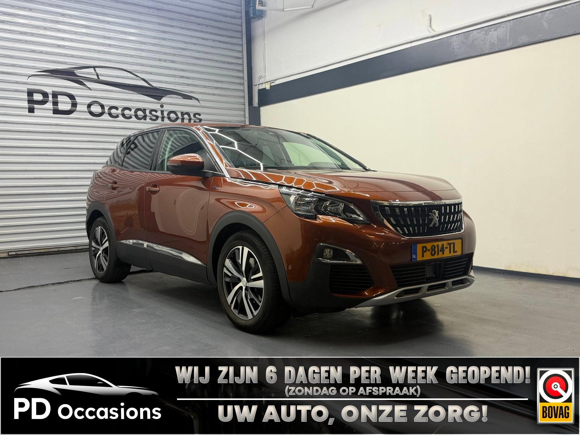 Peugeot 3008 1.6 HYbrid 225 Blue Lease Premium - Carplay - C, Auto's, Stof, Euro 6, 4 cilinders, Bruin