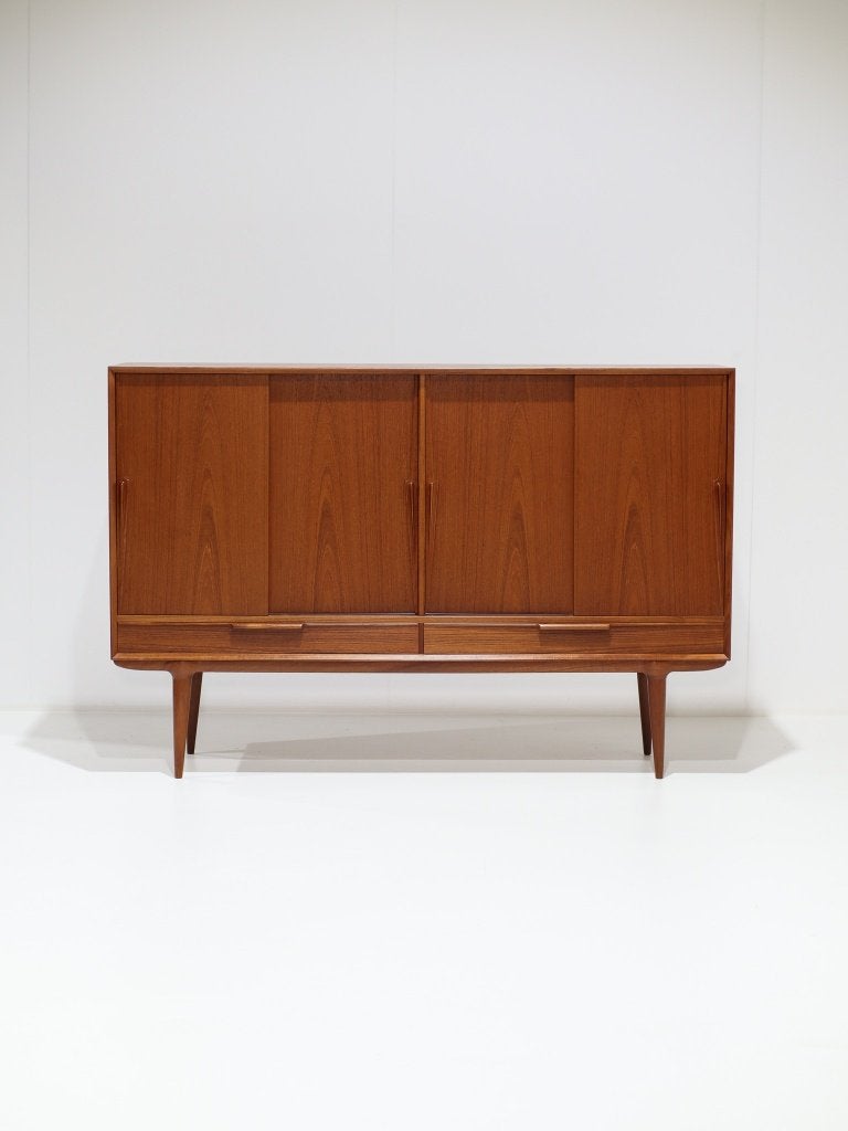 Gunni Omann highboard model 13 teak Omann Jun, Ophalen, -, -, 150 tot 200 cm