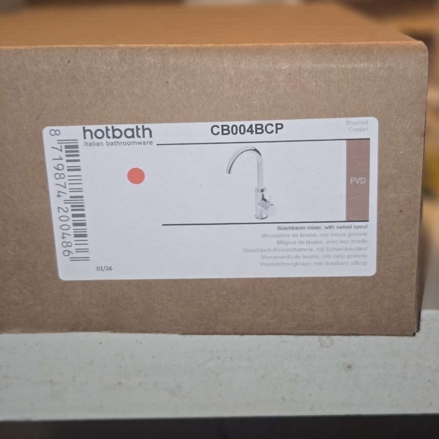 Hotbath CB004BCP Geborsteld Koper Wastafelkraan Nieuw, Ophalen of Verzenden, Nieuw, Koper, Kraan