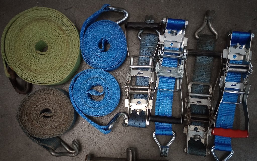4 Spanbanden met ratels 5 ton, Ophalen of Verzenden, Gebruikt