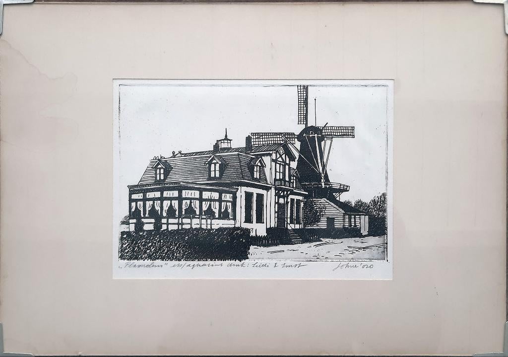 De Plasmolens - De Lelie - Kunstenaar: Onbekend, Ophalen, Landschap, 43 cm, Ingelijst