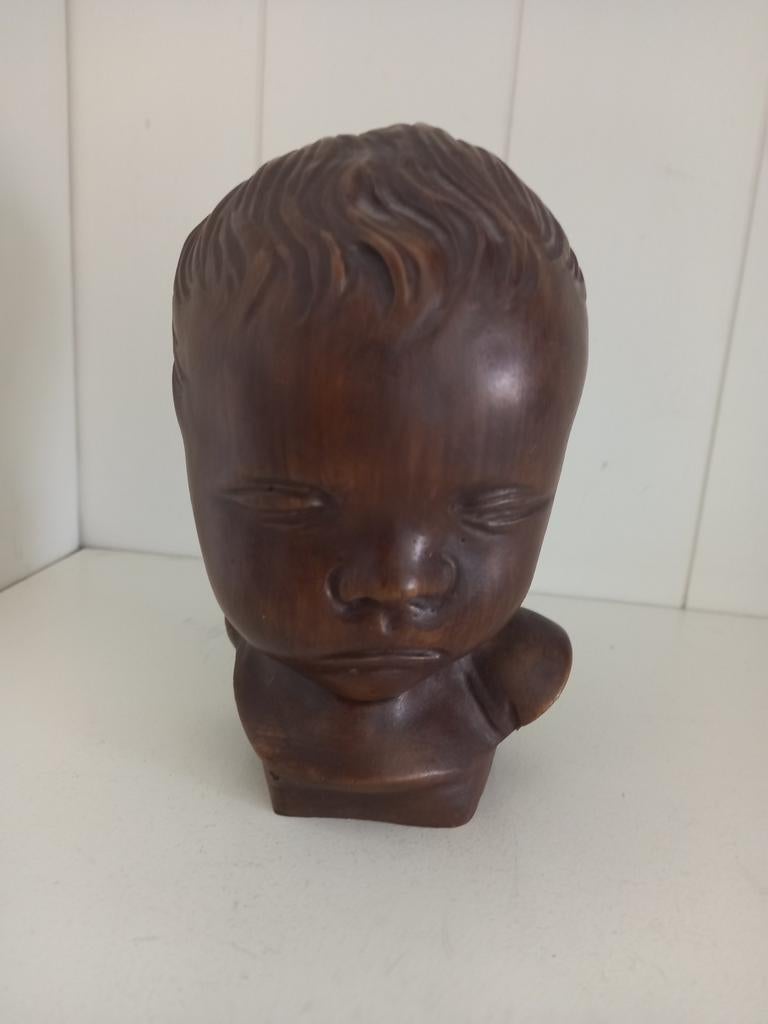 Vintage buste kinderhoofdje Paridon, Antiek en Kunst, Overige onderwerpen, Minder dan 20 cm, Buste, Ophalen of Verzenden