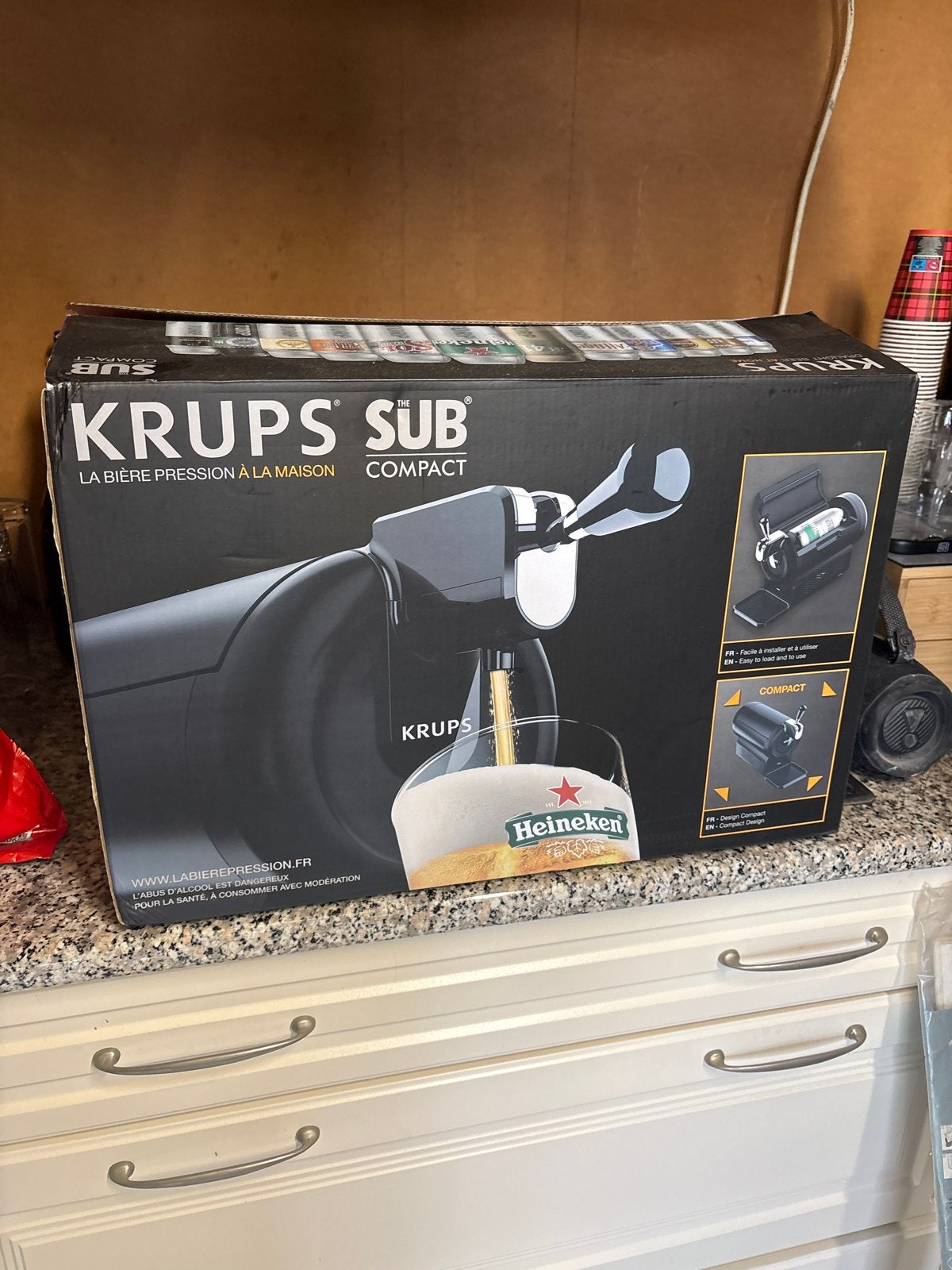 Krups The Sub Compact thuistap - Heineken Edition, Ophalen of Verzenden, Nieuw, Krups