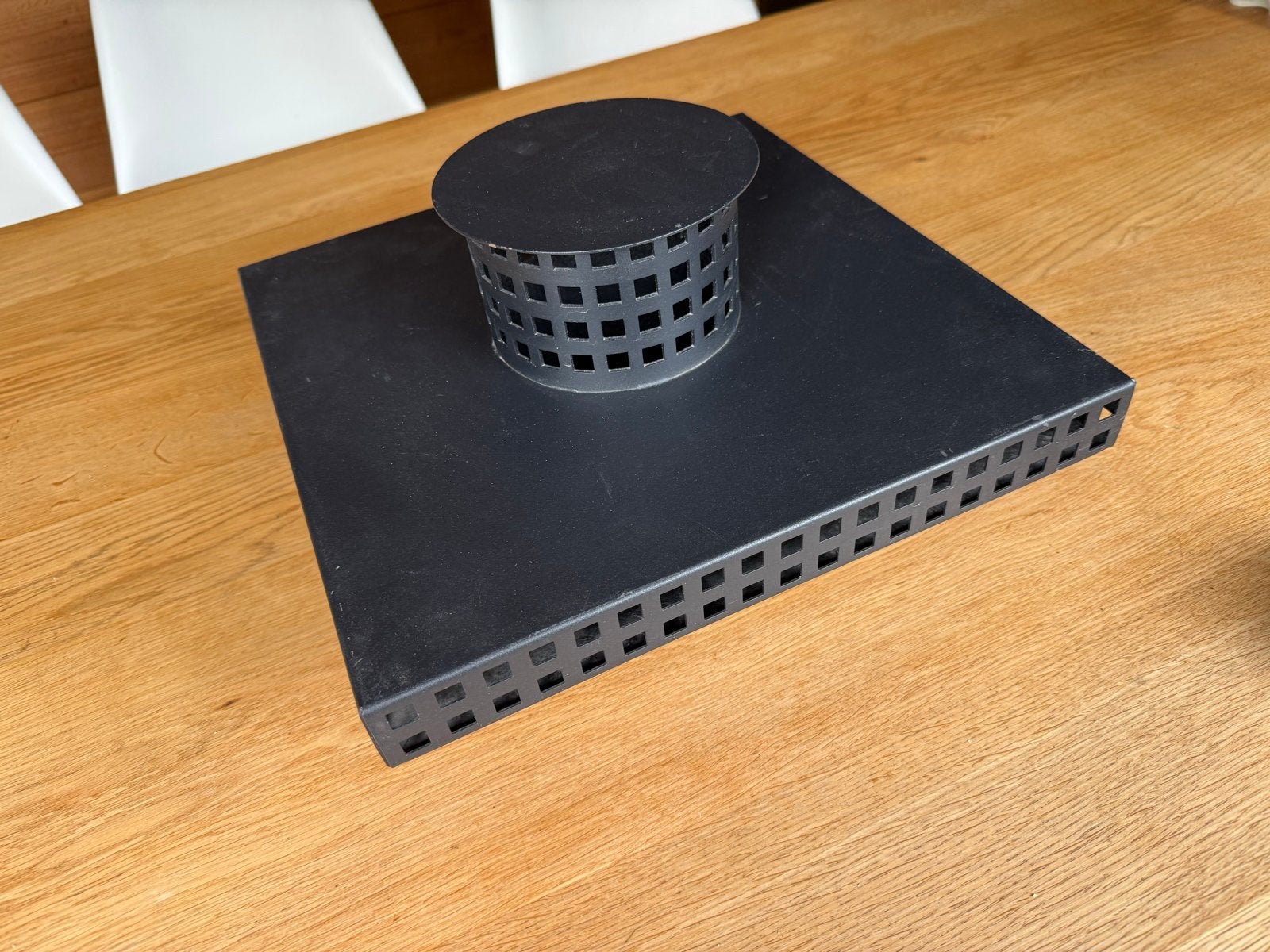 Haard kap, aansluiting rond 125 mm, vierkant 35 cm, Huis en Inrichting, Haarden, Ophalen of Verzenden, Zo goed als nieuw, Inbouwhaard
