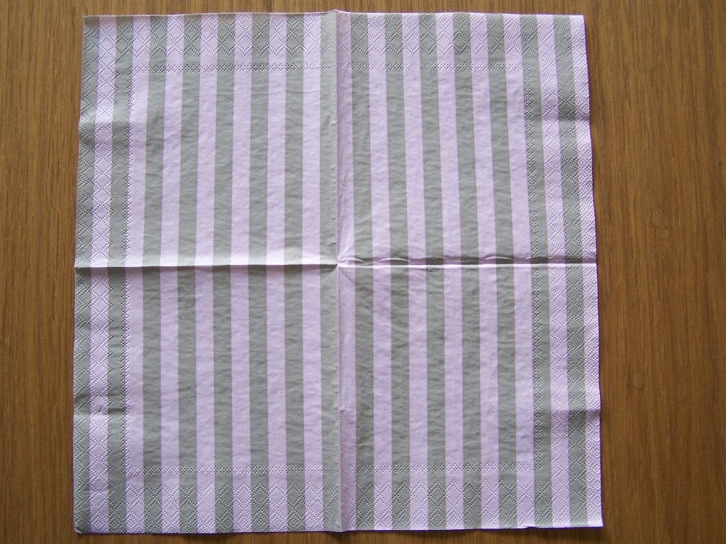 Servetten per stuk nr.13 (STREPEN) roze / bruin, Nieuw, Meerkleurig, Ophalen of Verzenden, Papier of Karton