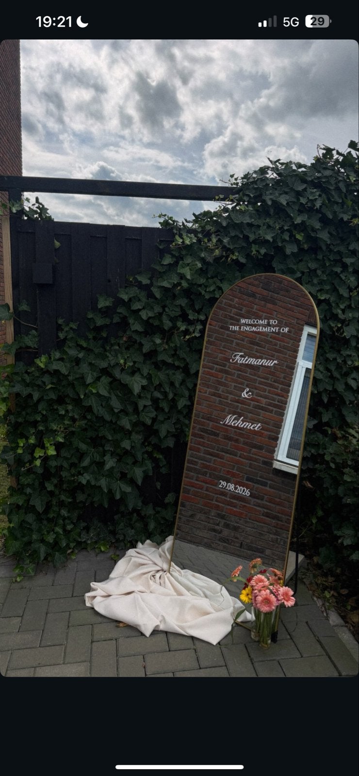 Welkomstspiegel/ designspiegel, Huis en Inrichting, Ophalen, Zo goed als nieuw, Overige vormen, 150 tot 200 cm
