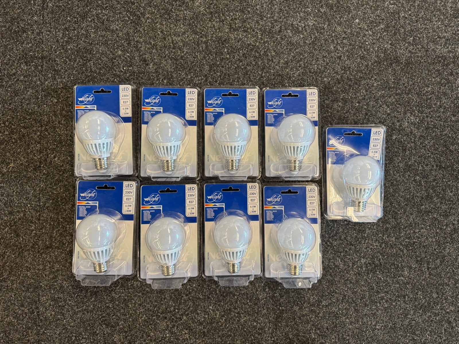 9x Nieuwe LED lampen E27 230V 6,5W (30W equivalent), Huis en Inrichting, 30 tot 60 watt, Led-lamp, Nieuw, E27 (groot)
