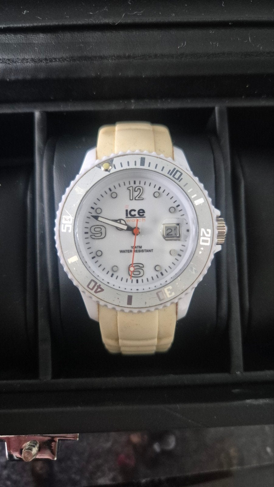 Ice-Watch Polshorloge - Wit met beige bandje, Ophalen of Verzenden, Gebruikt, Kunststof, Overige merken