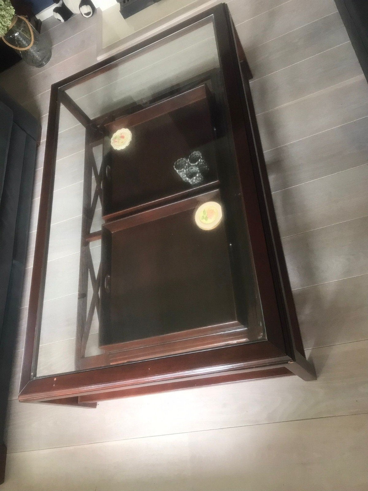 Salontafel met facet geslepen glasplaat en lectuurbakken, Ophalen, Rechthoekig, 100 tot 150 cm, 50 tot 100 cm