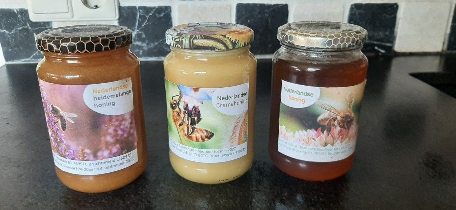 3 soorten pure bijenhoning, Verzenden