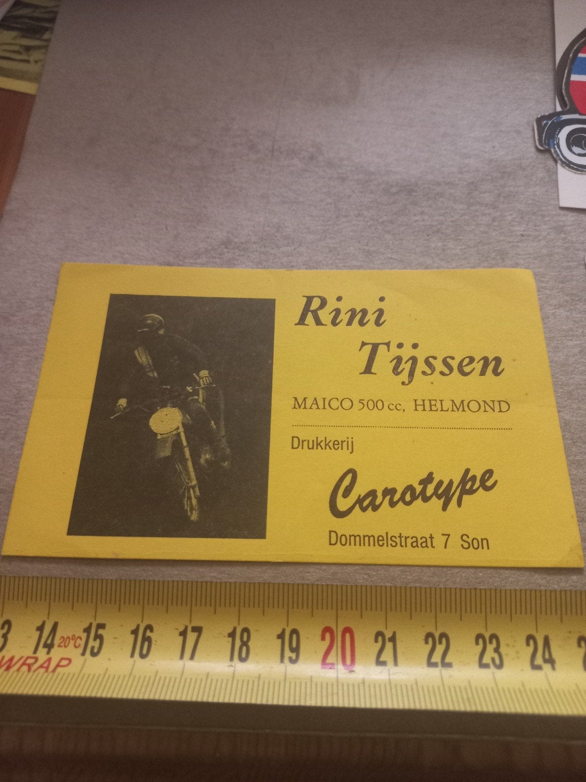 Rini Tijssen Maico 500cc Helmond Drukkerij Carotype Folder, Ophalen of Verzenden, Zo goed als nieuw
