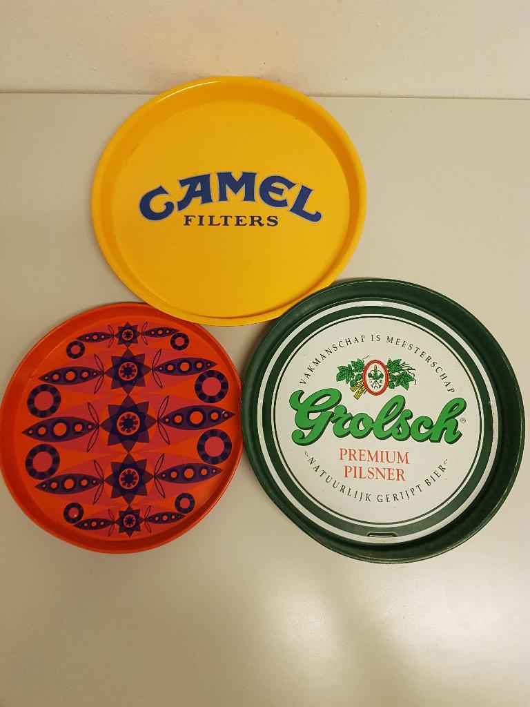 3x dienblad 15,-, Ophalen, Zo goed als nieuw, Rond, Metaal