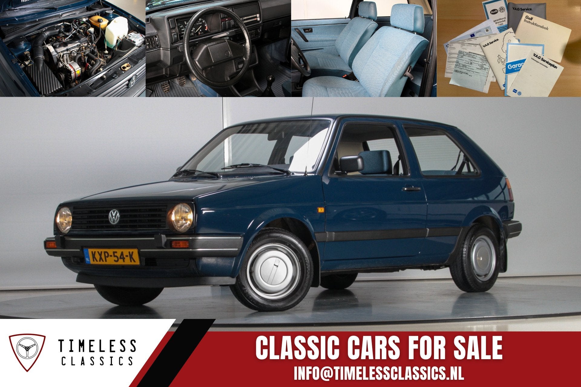 1988 Volkswagen Golf CL 1.8i Mk2 | 25000 km!, Auto's, Voorwielaandrijving, Leder en Stof, Bedrijf, Handgeschakeld