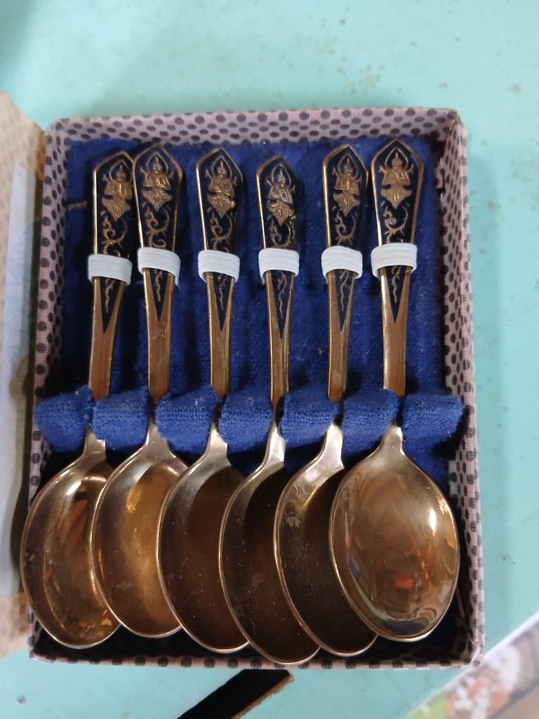 Vintage Thailand Lepels Set, Ophalen of Verzenden