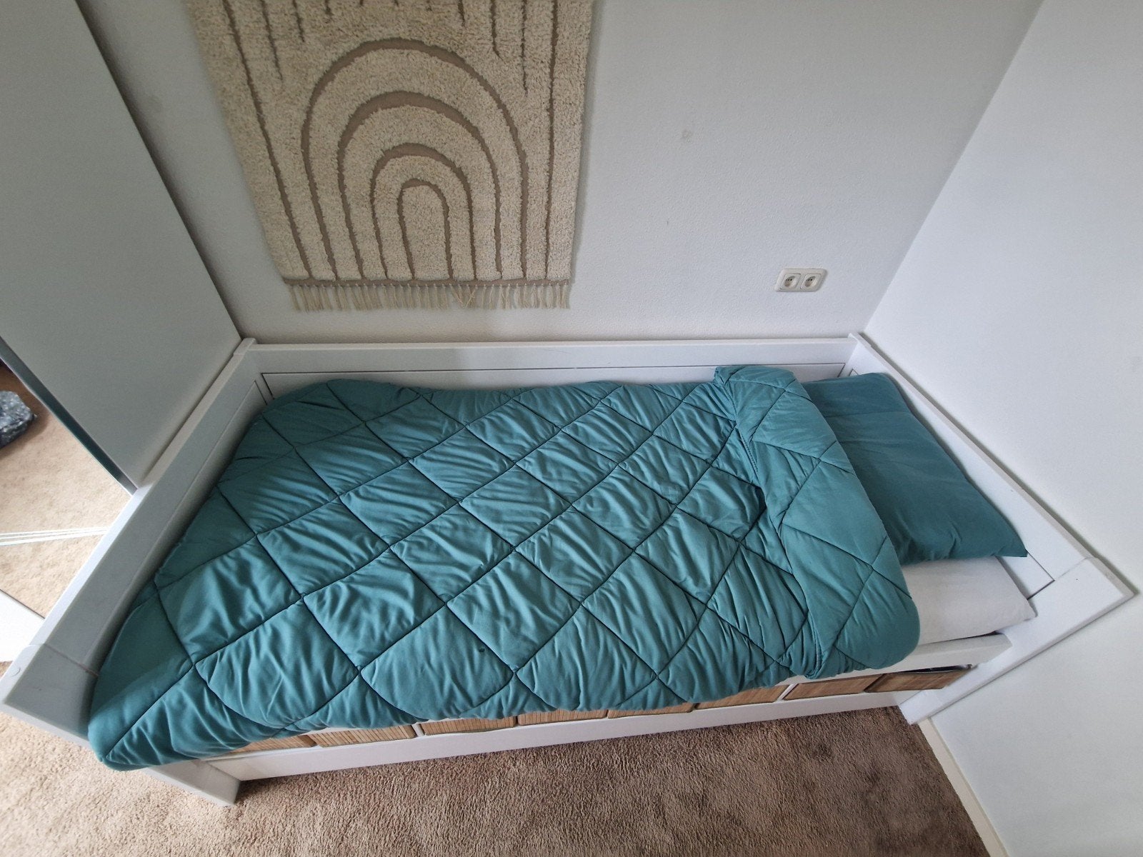 Lifetime eenpersoonsbed met veel opbergruimte, Ophalen, 90 cm, Eenpersoons, Modern, Scandinavisch