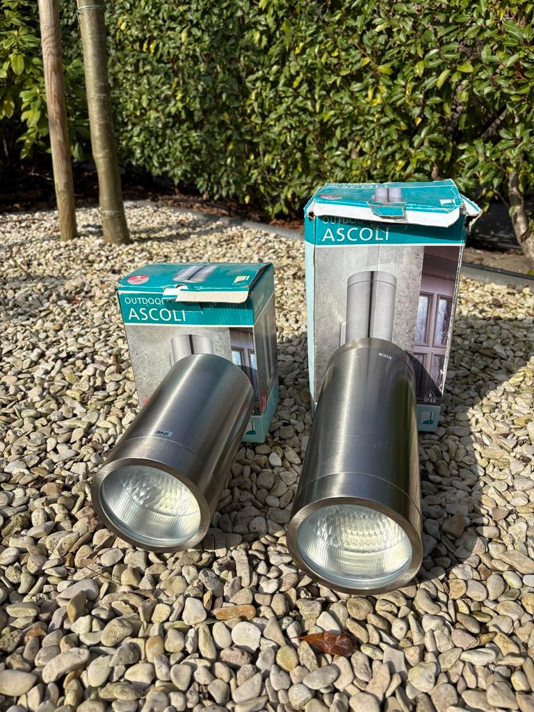2x Ascoli Buitenlamp RVS IP44 - nieuw, Tuin en Terras, Buitenverlichting, Minder dan 50 watt, Wandlamp, Nieuw, Ophalen of Verzenden