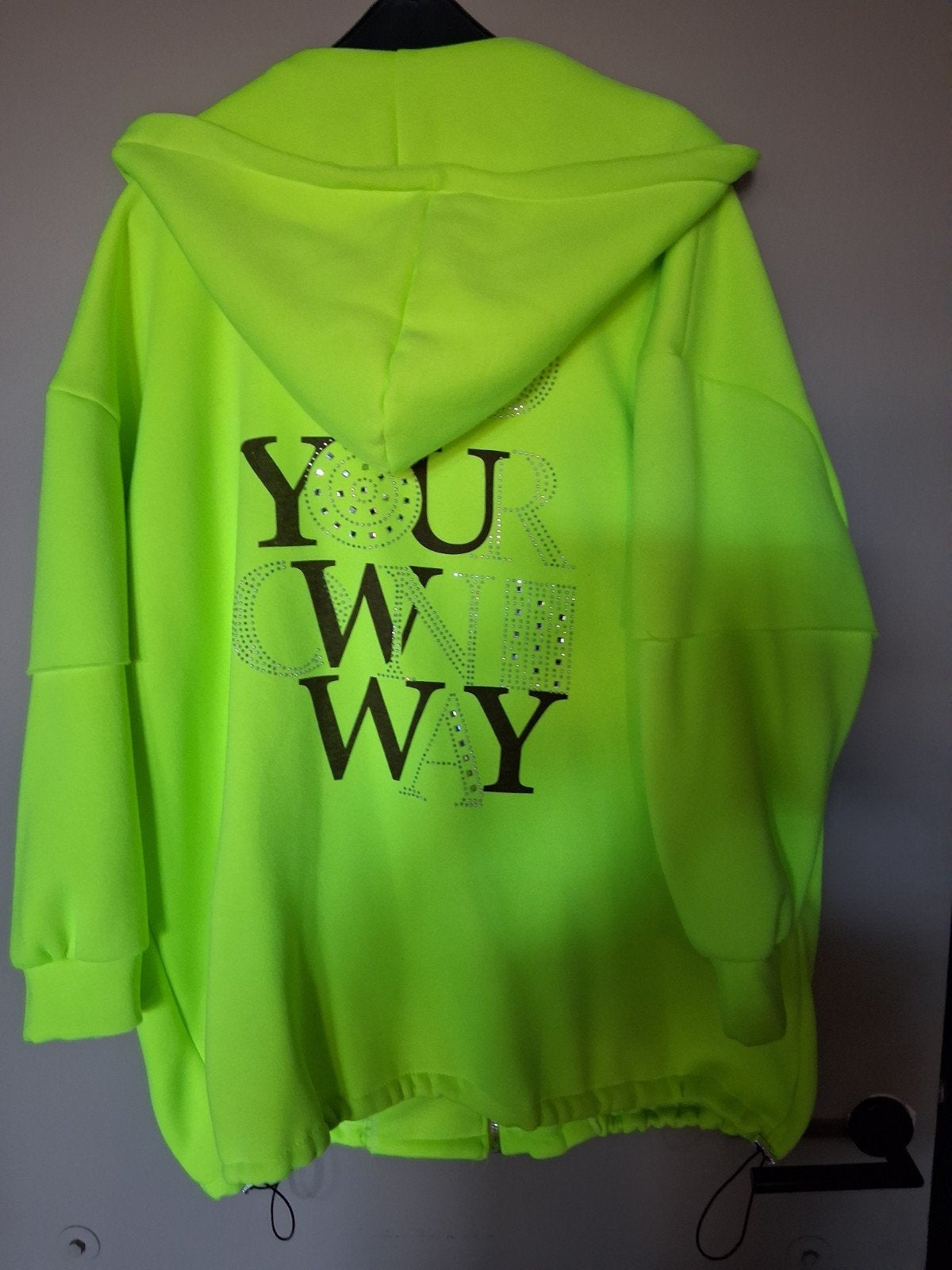 Nieuwe Neon Gele Hoodie Maat XXL/XXXL - 'Your Own Way', Verzenden, Nieuw, Maat 46/48 (XL) of groter, Geel