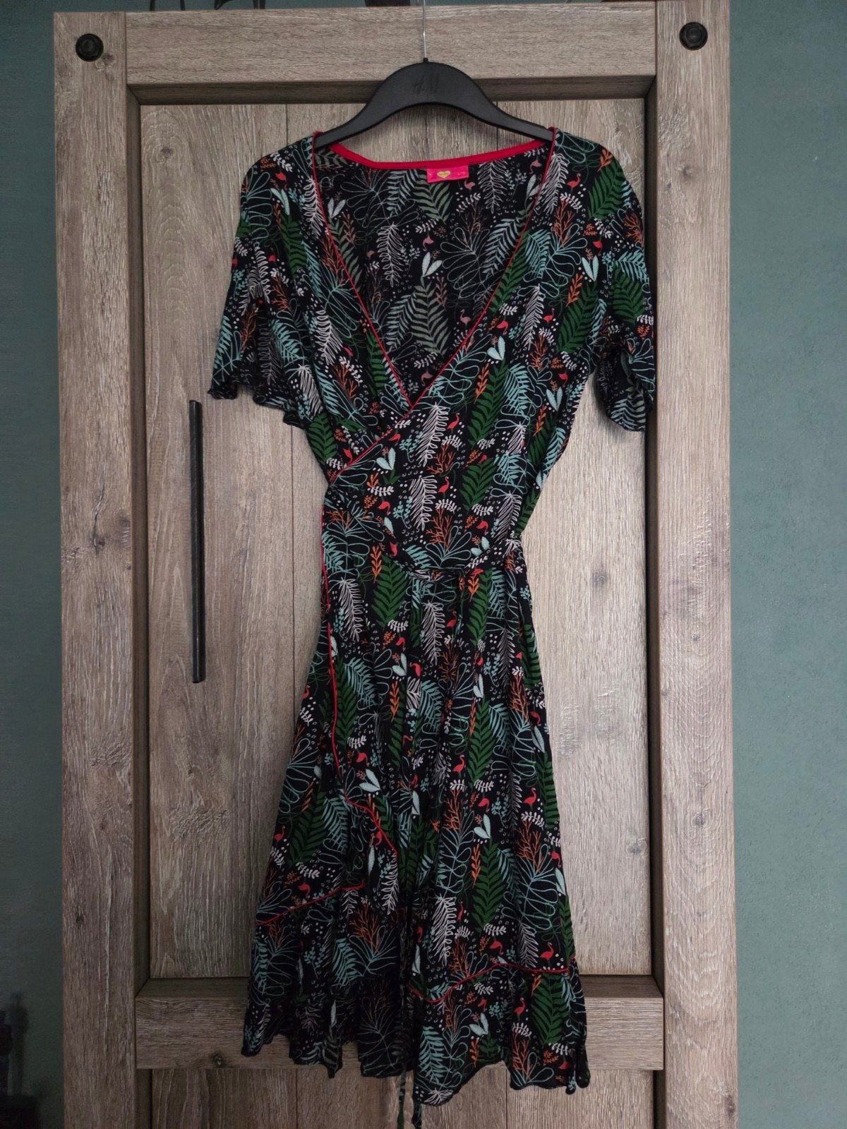 Tantilly Flamingo Overslag Jurk Maat L/XL, Kleding | Dames, Meerkleurig, Maat 46/48 (XL) of groter, Ophalen of Verzenden, Knielengte